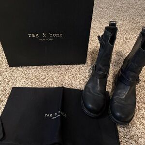 Rag & Bone Dark Leather Ankle Boots